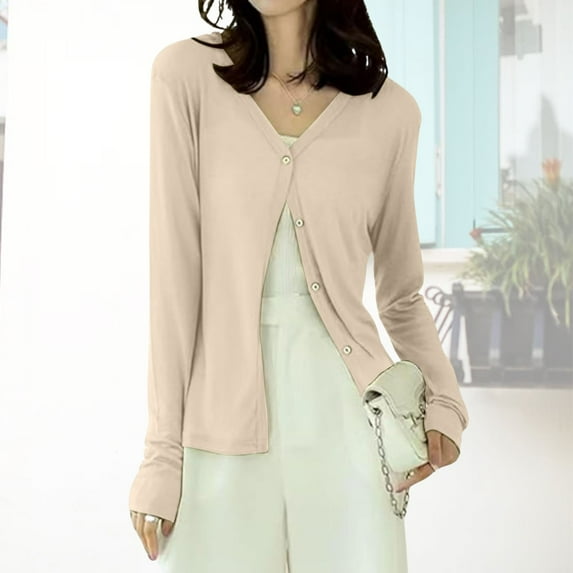 Elegant Cardigan Air Conditioned Room Countermeasures For Women Spring And Summer Work Clothes Solid Color Warm Shirts for Men Long Sleeve Womens Thermal Top Small Mens Long Underwear Top Womens Silk