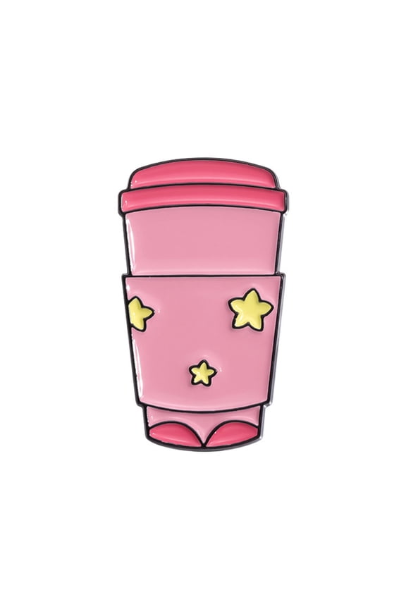 Elegant Cartoon Cup Brooch Featuring Star Accents Stylish Lapel pin Charm Great For Women And Collectible Fans