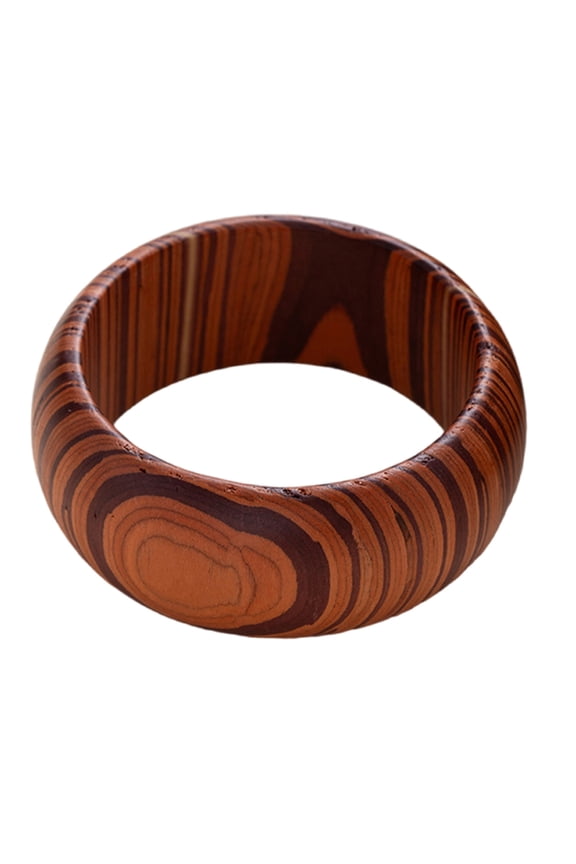 Elegant Carved Wooden Cuff Bold Retro Design Natural Smooth Finishes Jewelry