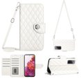 thumbnail image 1 of Elegant Case for Samsung S20 FE Wallet Case RFID Blocking Card Slots Holder with Shoulder&Crossbody Strap, Magnetic Folio Kickstand Handbag Flip Phone Cover for Samsung Galaxy S20 FE, White, 1 of 8