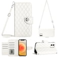 thumbnail image 1 of Elegant Case for iPhone 12 Wallet Case RFID Blocking Card Slots Holder with Shoulder&Crossbody Strap, Magnetic Folio Kickstand Handbag Flip Phone Cover For iPhone 12, White, 1 of 8