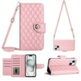 thumbnail image 1 of Elegant Case for iPhone 14 Wallet Case RFID Blocking Card Slots Holder with Shoulder&Crossbody Strap, Magnetic Folio Kickstand Handbag Flip Phone Cover For iPhone 14, Pink, 1 of 8