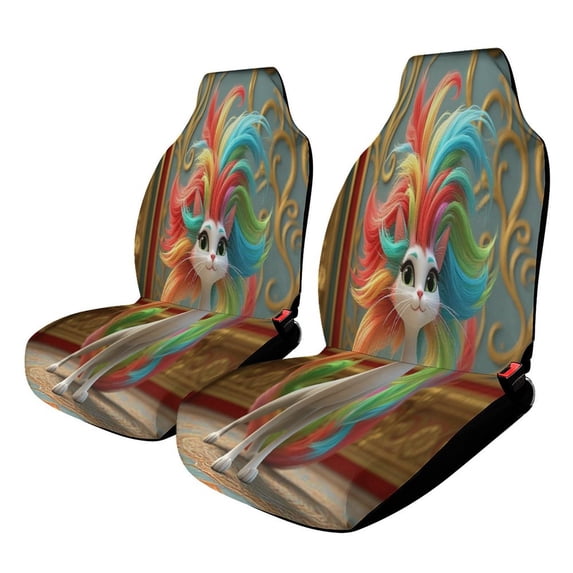Elegant Cat Car Seat Covers Front Seats Universal Fit for Cars SUV Truck Auto Interior Accessories