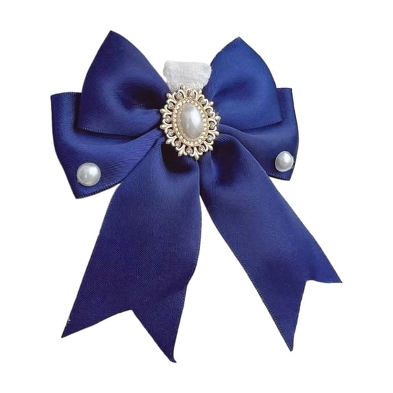 Elegant Cat Collar, Adjustable Pet Bow Tie Bib for Small Dogs and Cats, Cute Princess Pearl Scarf Outfit for Wedding Party Photoshoots(3.9Inch,Royal Blue)