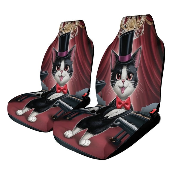 Elegant Cat Performer Car Seat Covers Front Seats Universal Fit for Cars SUV Truck Auto Interior Accessories