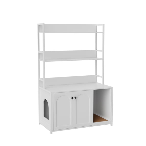 Elegant Cat Washroom Furniture - Concealed Litter Box with Bookshelf Design