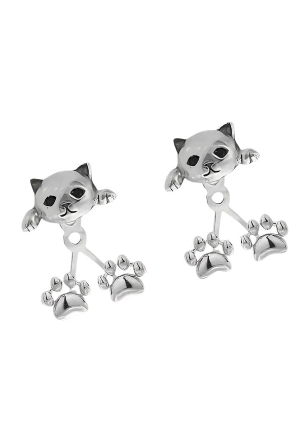 Elegant Cats Earrings of Alloy Featuring Vintage Look for Comfortable Fit Front and Back Construction