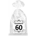 thumbnail image 1 of Elegant Celebrate 60th Birthday Party Favor Bags with Ties - 12pack, 1 of 1