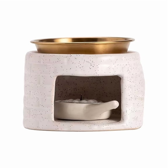 Elegant Ceramic Aromatherapy Burner Dual Function Tealight Warmer & Essential Oil Diffuser for Home Decor, Bedroom, Living Room