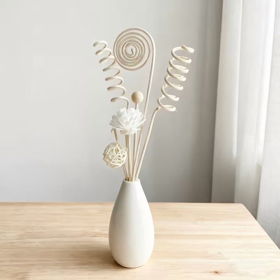 Elegant Ceramic Aromatherapy Diffuser with 6 Shaped Fireless Sticks - Perfect Home Decoration & Gift for Valentine's Day