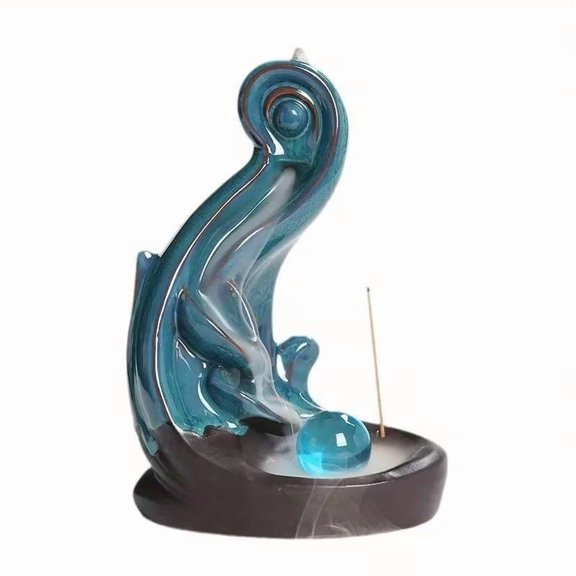 Elegant Ceramic Counterflow Incense Burner - Feng Shui Ball Design for Aromatherapy and Home Decoration