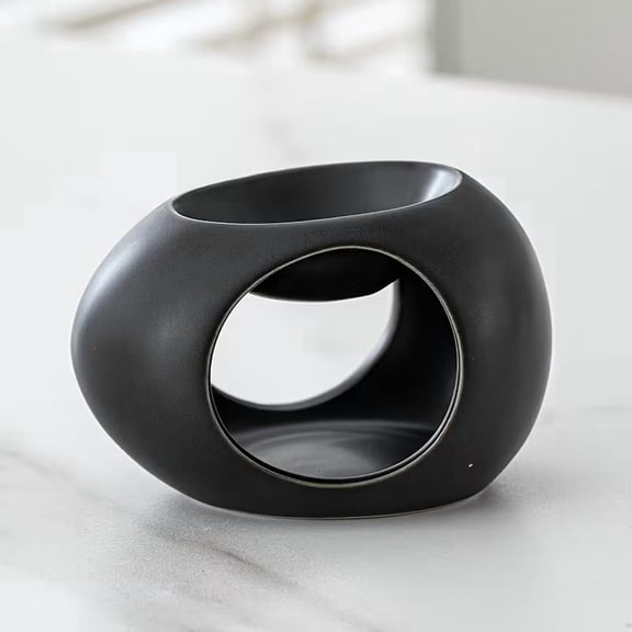 Elegant Ceramic Egg-Shaped Aromatherapy Warmer - Safe for Pets, Refillable Design for Home & Office Use