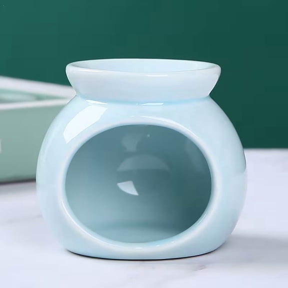 Elegant Ceramic Essential Oil Aromatherapy Burner & Mini Diffuser - Heat Resistant Candle Holder in Turquoise Blue, Red, White, and Mint Green