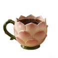 thumbnail image 1 of Elegant Ceramic Flower Shaped Coffee Mug, Aesthetic Floral Petal Design Cup for Latte & Tea, Decorative Porcelain Drinkware for Home & Office, Gift for Women, Anniversaries & Birthdays(B), 1 of 8