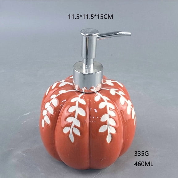 Elegant Ceramic Pumpkin Lotion Dispenser - Stylish Bathroom Decor for Home & Hotel