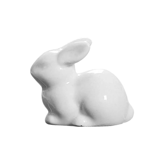 Elegant Ceramic Rabbit Figurine Desktop Ornament For Home And Giving Desktop Ornament 1.6"X1.4" Easter Decorations