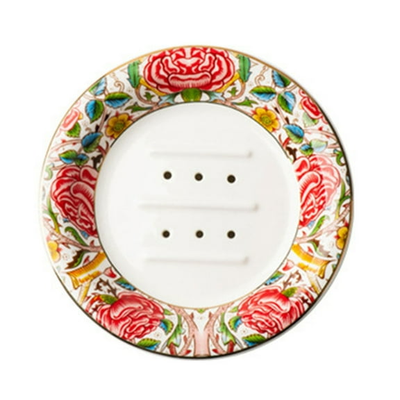 Elegant Ceramic Soap Holder Handpainted Soap Dish with High Temperature Fired