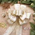 thumbnail image 1 of Elegant Champagne Christmas Tree Topper – Glitter Satin Star with Flowing Mesh Streamers, Festive Holiday Decor, 1 of 6