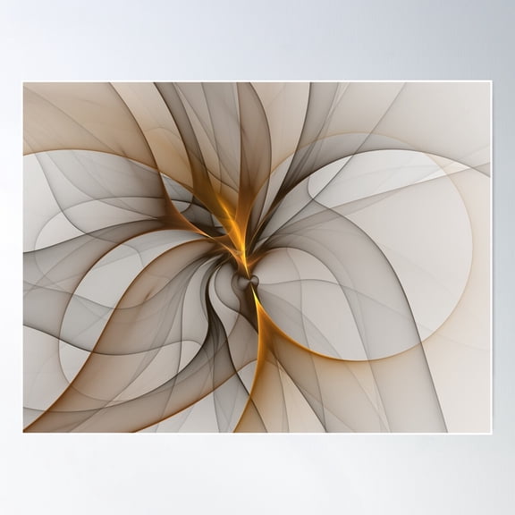 Elegant Chaos Abstract Psychedelic Fractal Art Poster Wall Art, Modern Wall Decor For Living Room Bedroom, 8x12 UNFRAMED