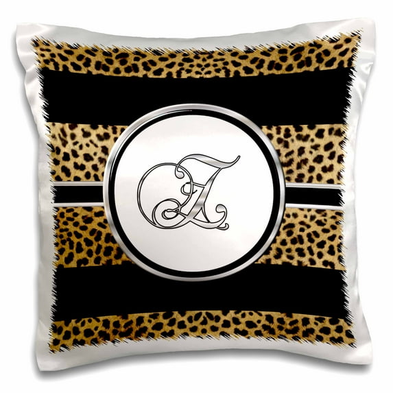 3dRose, Elegant Cheetah Animal Print Monogram Letter Z, 16x16 inch Pillow Case