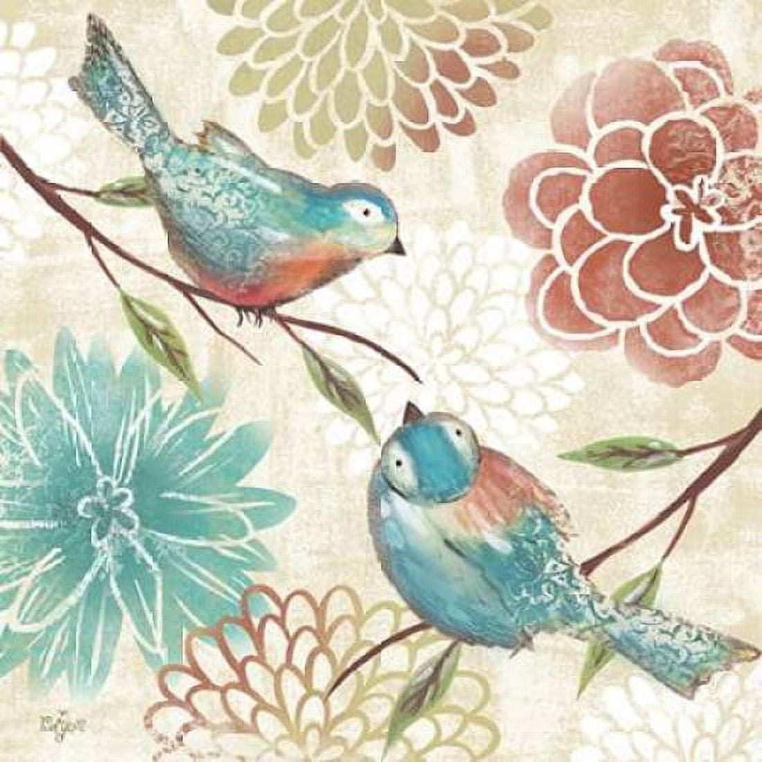Elegant Chickadee Neutral I Canvas Art - Rebecca Lyon (24 x 24)