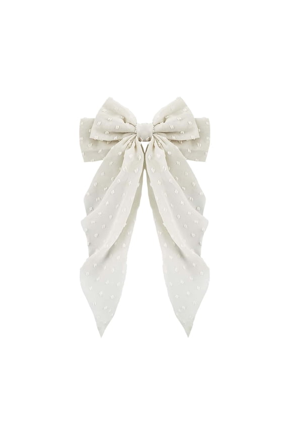 Elegant Chiffon Hair Barrettes Large Bow Clip for Women Polka Spring Hair Accessories for Back of Head Stylish Hair Clips for any Occasion