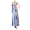 thumbnail image 1 of Elegant Chiffon Off Shoulder Evening Gown for Women Formal Banquet Bridesmaid Party Dress Hostess Toasting Attire, 1 of 2