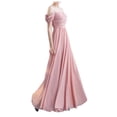 thumbnail image 1 of Elegant Chiffon Off Shoulder Evening Gown for Women Formal Banquet Bridesmaid Party Dress Hostess Toasting Attire, 1 of 2