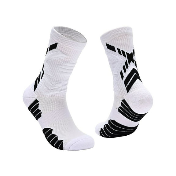 Elegant Choise 1-3 Pairs Athletic Cushioned Crew Socks, Athletic Running Socks Wicking One-size