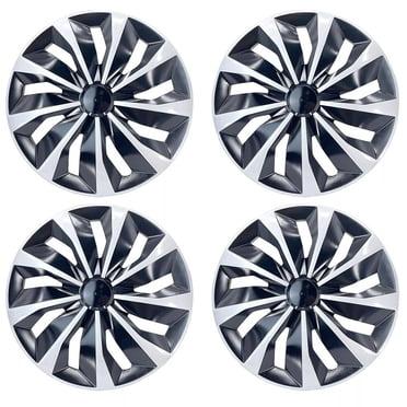 AUTOFREE 16 Inch Wheel Covers - Set Of 4 Snap-On Hub Caps For Steel Rims - Silver