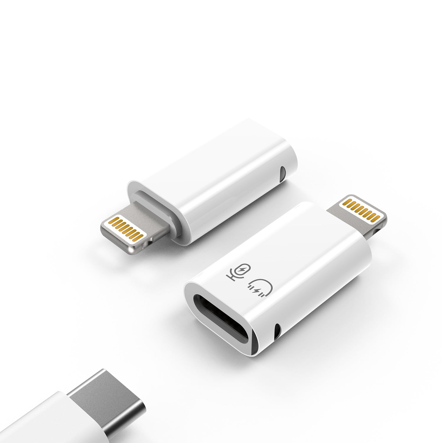 Elegant Choise 2Pack USB C to Lightning Adapter, 30W Fast Charging, Wide Compatibility, White