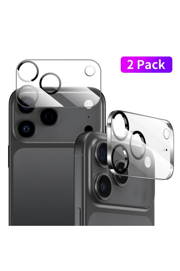 2Pcs Camera Lens Protector Tempered Glass for iPhone 17 Pro Max/17 Pro/17 Air/17, Clear