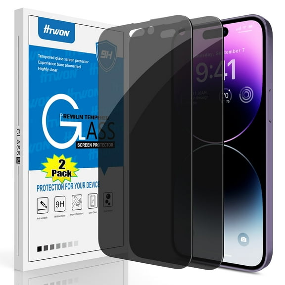 Elegant Choise 2Pcs Screen Protector Tempered Glass Anti Spy Privacy Film for iPhone 14 Pro Max/14 Plus/14 Pro/14
