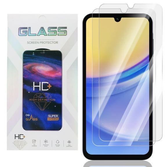 Elegant Choise 2Pcs Screen Protector Tempered Glass for Samsung Galaxy A15 5G, Clear
