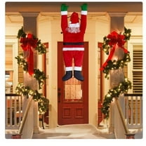 Venoro 5.6ft Santa Claus Hanging Climbing Christmas Decoration from Roof Door Gutter Indoor Outdoor Ornament, Red
