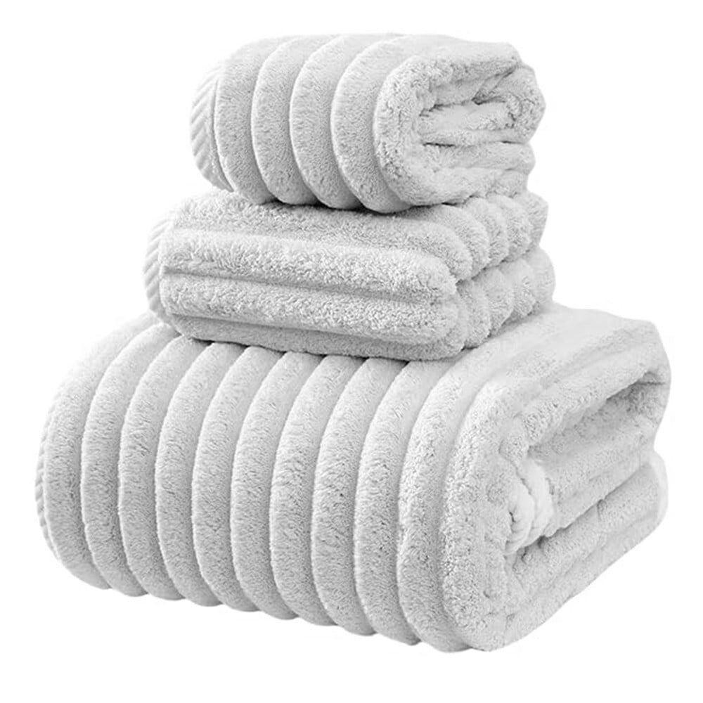 Elegant Choise 3/9 Pieces Candy Fleece Towel Set - Ultra Soft Bath, Hand & Face Towels in 4 Colors | Quick-Dry & Luxurious
