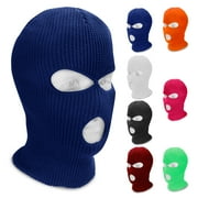 Elegant Choise 3-Hole Full Face Ski Mask Hat Soft Winter Balaclava Warm Knit Ski Snow Windproof Ski Mask Cap, Men Women Knit Full Face Skull Cover Mask for Hunting Cycling Outdoor Sports