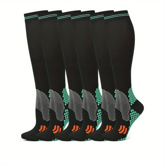 Elegant Choise 3 Pairs Men Women Athletic Compression Knee Long Socks, Breathable Socks For Sports Soccer Runners Travelers Running