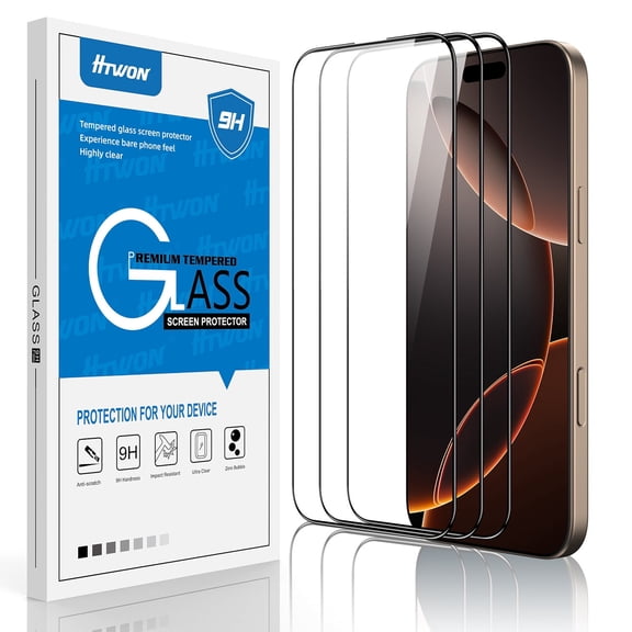 Elegant Choise 3Pcs for iPhone 16 Pro Max/16 Pro/16 Plus/16 Screen Protectors Tempered Glass Films, Clear
