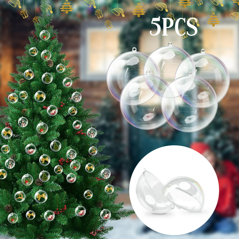 5-30x Clear Plastic Ball Baubles Sphere Fillable Christmas Tree Ornament  Xmas_y