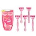 thumbnail image 1 of Elegant Choise 5Pcs Razors for Women 5-Blade Disposable Manual Razor Sensitive Skin, Pink, 1 of 10