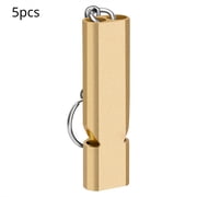 Elegant Choise 5pcs 120db Loud Emergency Survival Whistle For Camping Keychain Outdoor SOS Whistle Gold and Silver