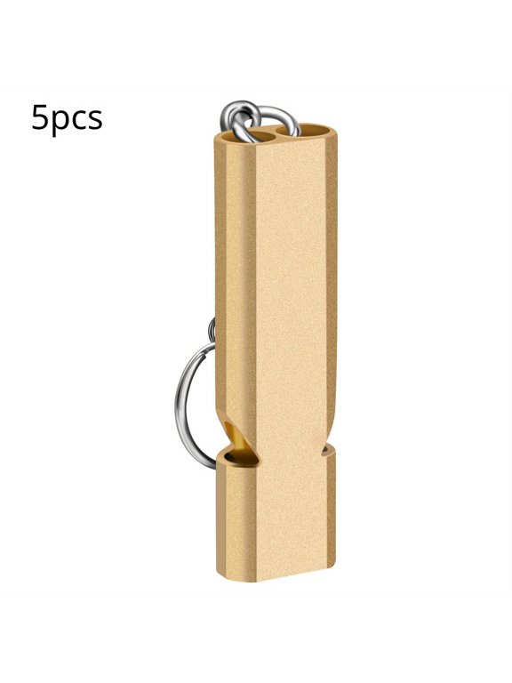5pcs 120db Loud Emergency Survival Whistle For Camping Keychain Outdoor SOS Whistle Gold and Silver
