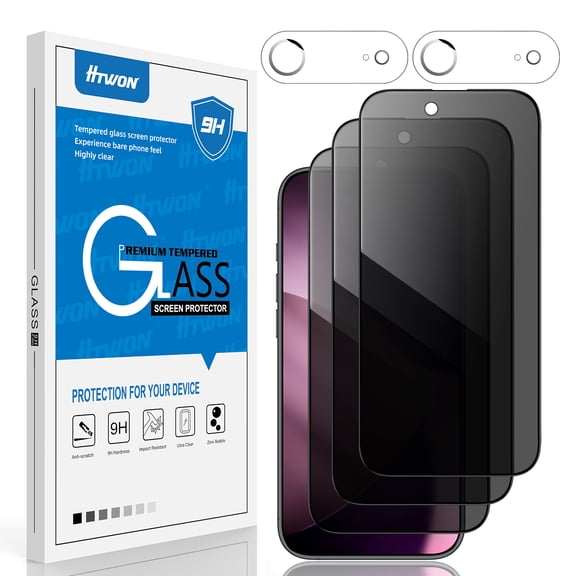 Elegant Choise 5x Privacy Screen Protector & Lens Protectors for iPhone 17/ 17 Air/ 17 Pro/ 17 Pro Max, Black