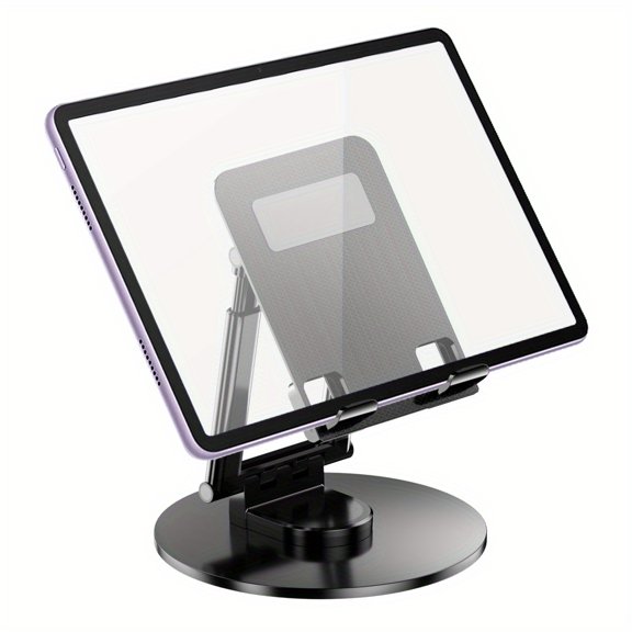 Elegant Choise 720° Aluminum Rotating Foldable Tablet Stand - Universal Fit for iPad, Samsung Tab & Smartphones - 360° Rotation for Landscape & Portrait, Ultra - Stable Multi - Angle Adjustment