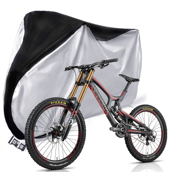 Elegant Choise Bicycle Covers Bike Storag with Lock Hole Rain UV Protection Outdoor Waterproof ,Silver