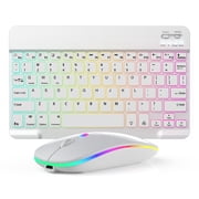 Elegant Choise Bluetooth Keyboard & Mouse Combo - RGB Backlit Wireless for iPad, Laptop, PC, Gaming & Office