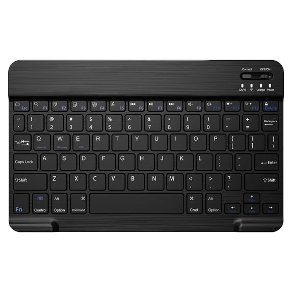 Elegant Choise Bluetooth Wireless Keyboard 2.4GHz Slim Full Size Quiet for Windows iOS Mac, Black