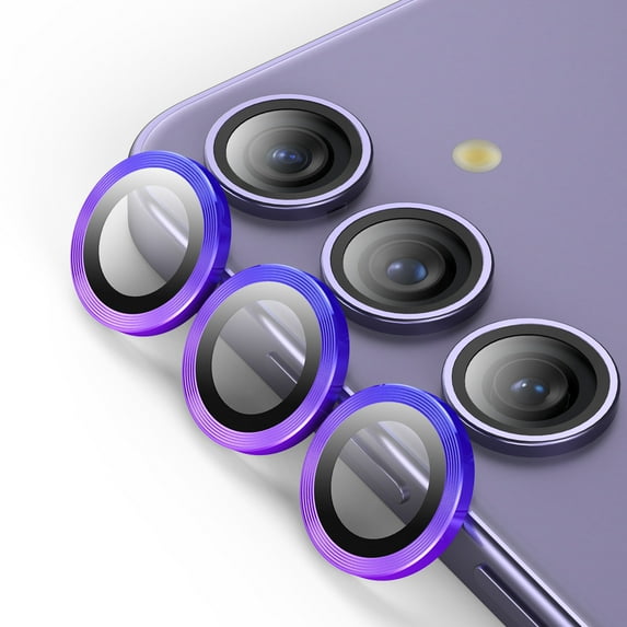 Elegant Choise Camera Lens Protector Metal Ring Tempered Glass Protective Film for Samsung Galaxy S24 Ultra/S24 Plus/S24, Colorful