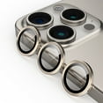 thumbnail image 1 of Elegant Choise Camera Lens Protector Metal Ring Tempered Glass Protective Film for iPhone 15 Pro 6.1inch/15 Pro Max 6.7inch, Gold, 1 of 14